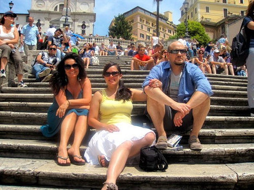 Joyce taking a break from exploring by sitting on the Spanish Steps in Rome - Blog Joyce taking a break from exploring by sitting on the Spanish Steps in Rome